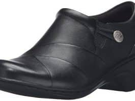 clarks womens channing ann slip on loafer black leather 9 m us