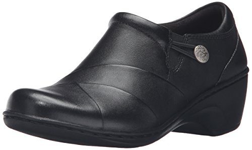 clarks womens channing ann slip on loafer black leather 9 m us