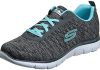 skechers womens flex appeal 20 fashion sneaker black light blue 5 m us