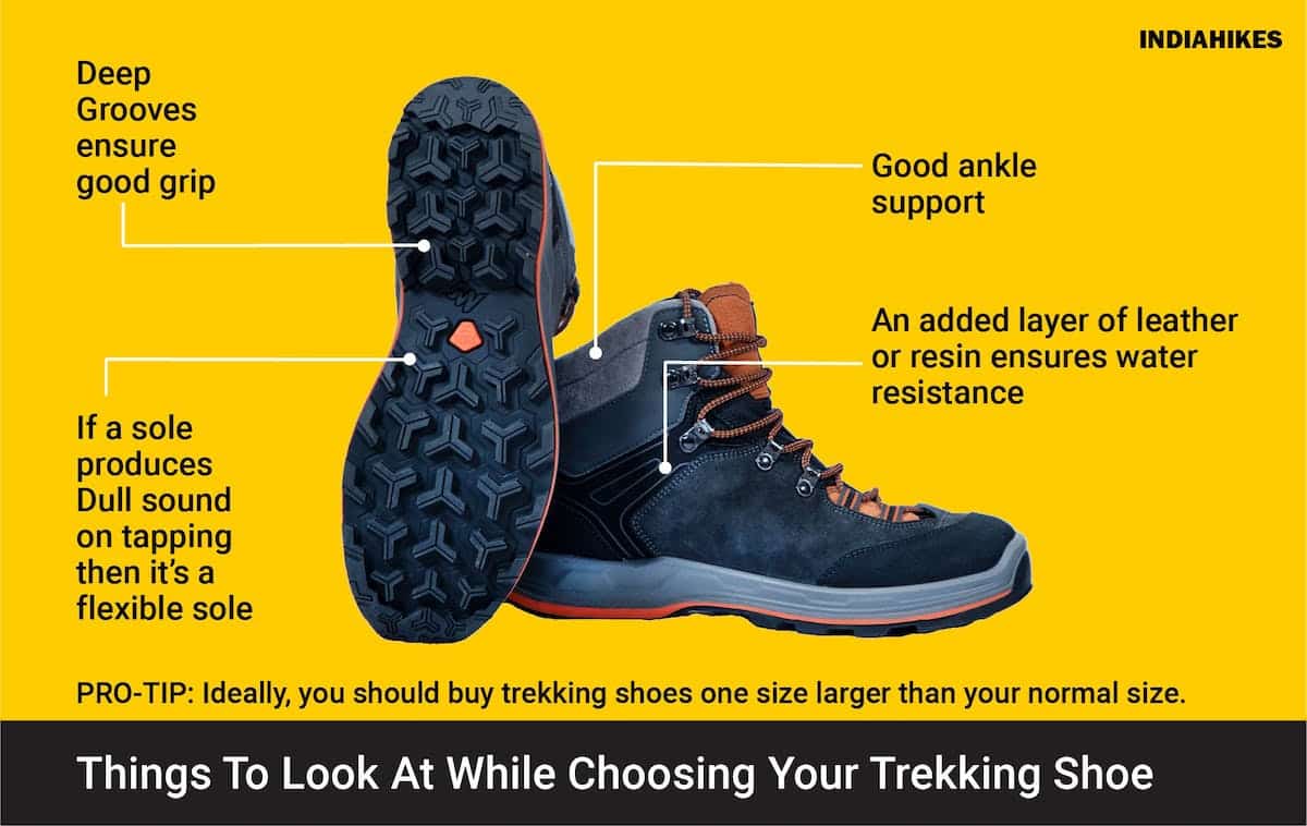 Trekking hot sale shoes grip