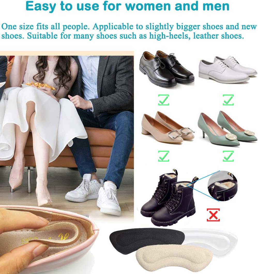 6pairs Heel Cushion Inserts Heel Grips Heel Pads - Self-Adhesive Heel Inserts Liners for Men and Women, Heel Pads for Preventing Heel Slipping, Rubbing