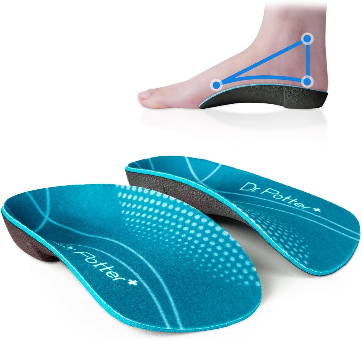 Rimoody 3-Pack Men's Gel Orthotic Sport Insoles - Arch Support Running Shoe Inserts (Fits Men 41-46 / Women 35-40)