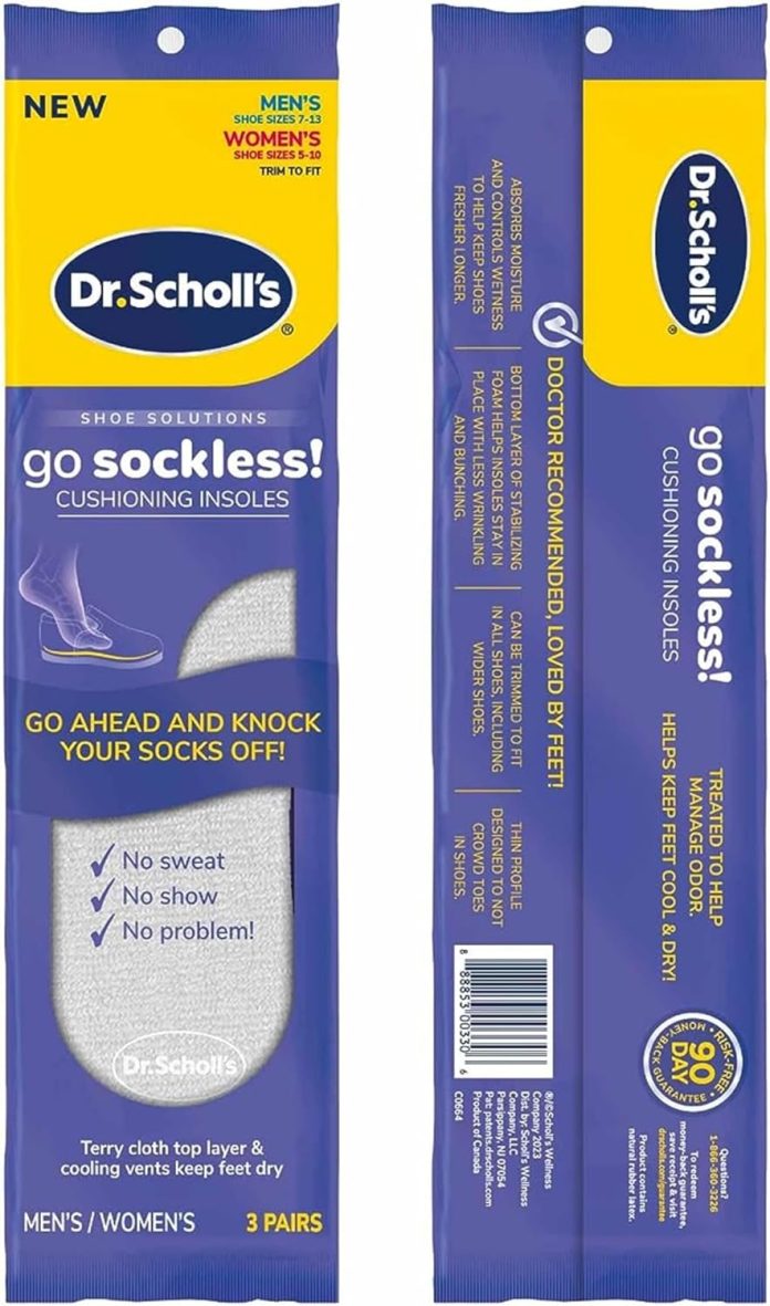 dr scholls go sockless cushioning insoles review