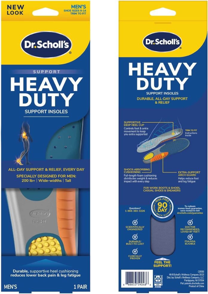 dr scholls heavy duty support insole orthotics review