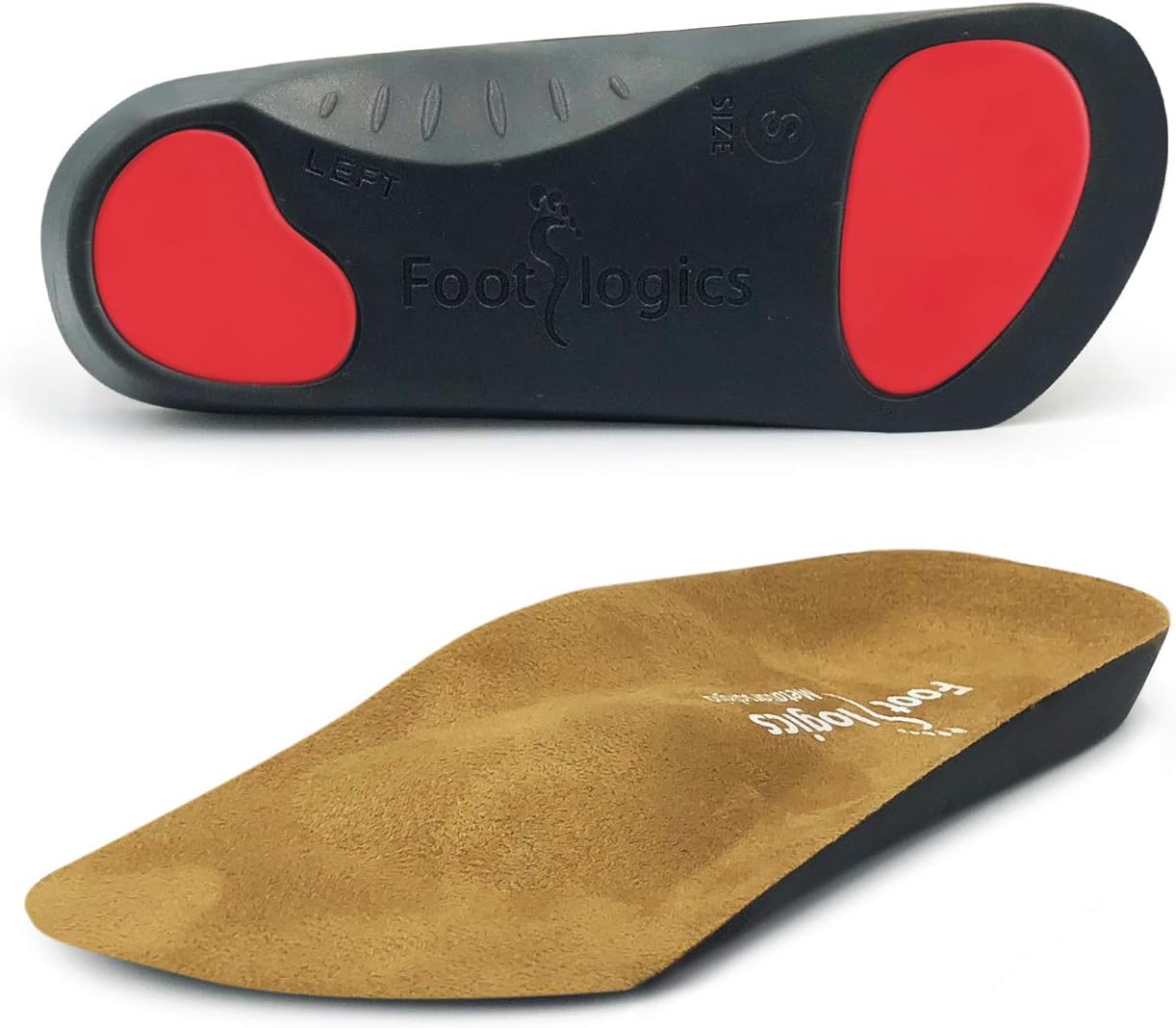 Footlogics 3/4 Length Orthotic Shoe Insoles with Built-in Raise for Ball of Foot Pain, Morton’s Neuroma, Flat Feet - Metatarsalgia
