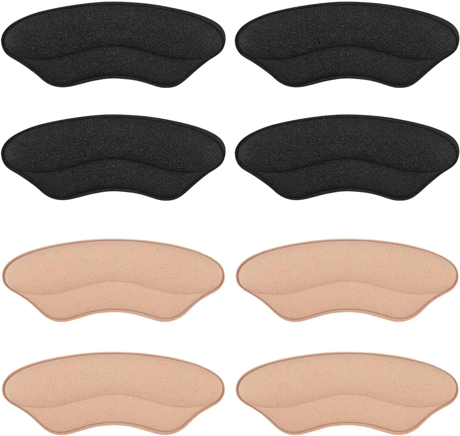 Makryn Premium Foam Heel Pads for Shoe That are Too Big Inserts Grips, Back of Heel Cushions Protectors Liner Heel Slip Pads,Blisters,Filler for Loose Shoe Fit (4PairsRosybrownBlack)