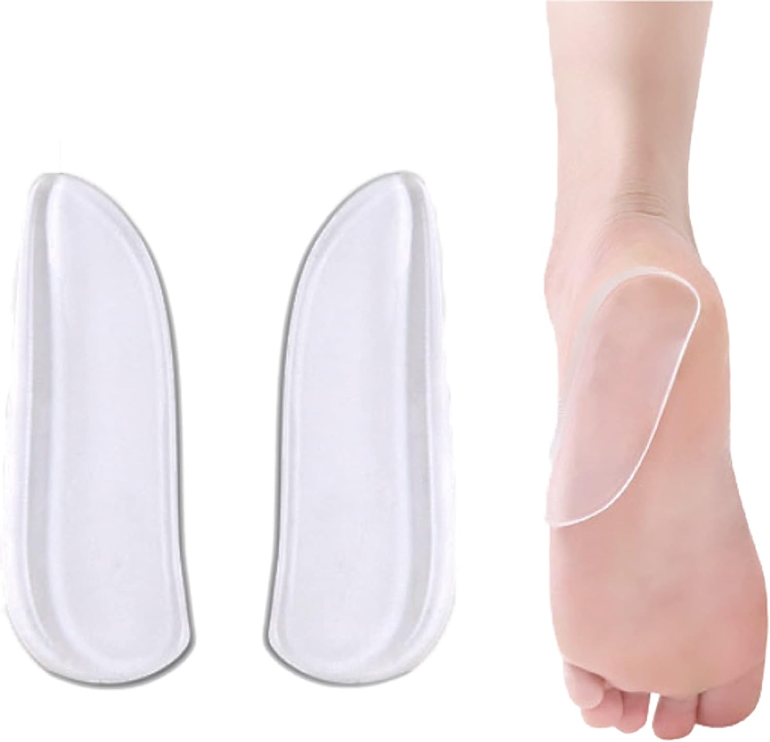MARS WELLNESS Medial  Lateral Heel Wedge Silicone 2 Pairs - Universal - Adhesive Shoe Insert for Knock Knee Pain, Bow Legs, Foot Alignment - Pronation, Supination