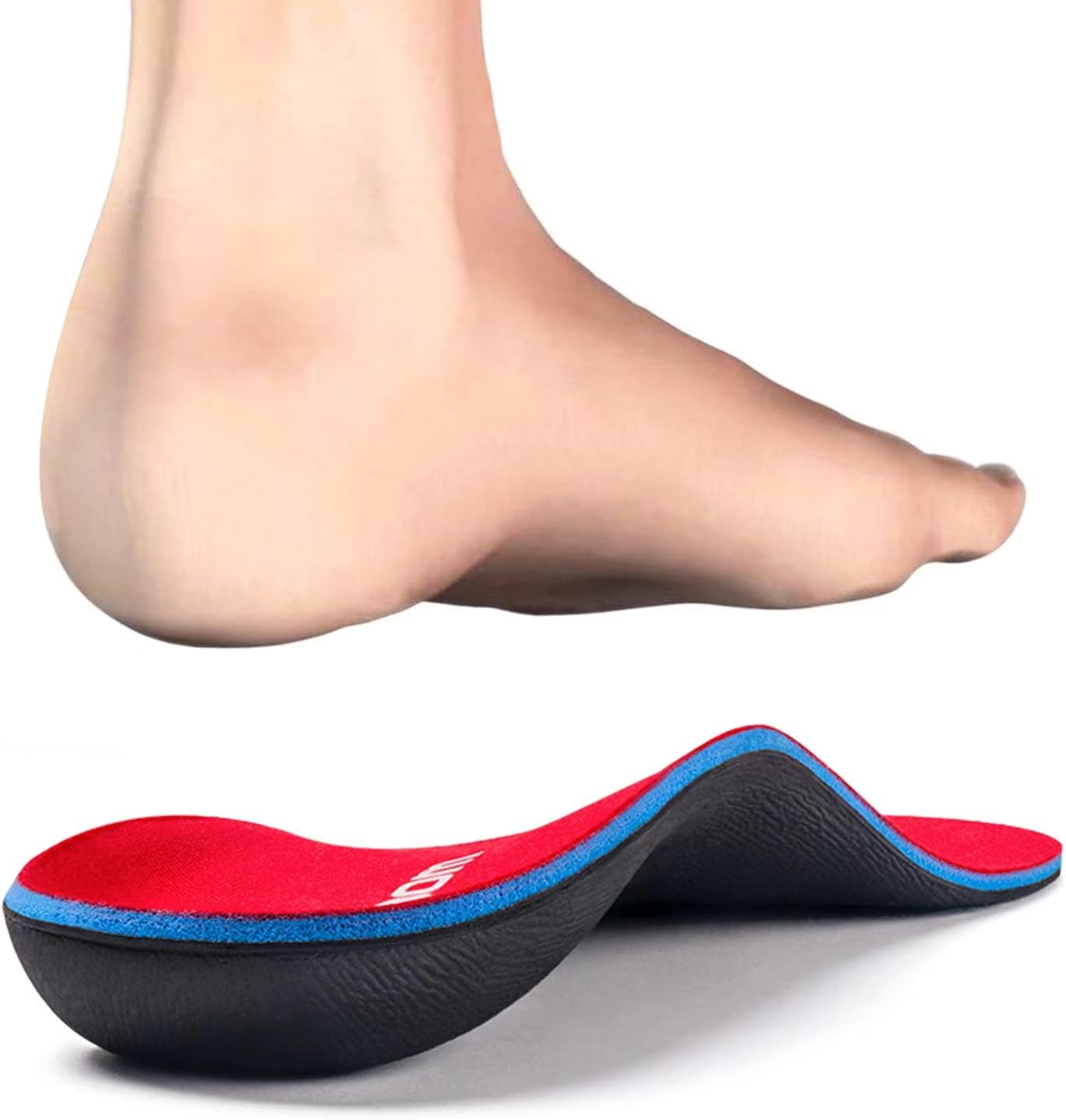 Popzoom Arch Support Flat Feet Insoles - Orthotic Shoe Inserts, 3cm, Red, Unisex