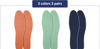 3 pairs breathable shoe insoles inserts ultra soft cushioning walking comfort insoles double layer latex foam perforated