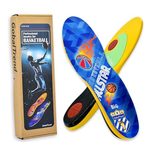 Basketball Shoe Insoles Men Shoe Inserts Men Gobal Trend Plantar Fasciitis Insoles, Arch Support Insoles Men Orthotic Inserts PORON Gel Insoles for Men, Shoe Soles Men High Arch Insoles for Men