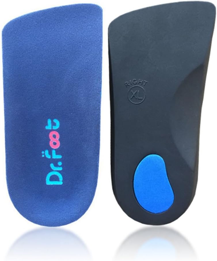 Dr. Foots 3/4 Length Orthotics Insoles - Best Insoles for Corrects Over-Pronation, Fallen Arches, Fat Feet - Plantar Fasciitis, Heel Spurs and Other Foot Conditions -1 pair(XL - M11.5-13.5)
