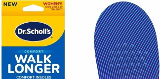 dr scholls walk longer insoles comfortable plush foam cushioning inserts for walking hiking and standing on feet all day