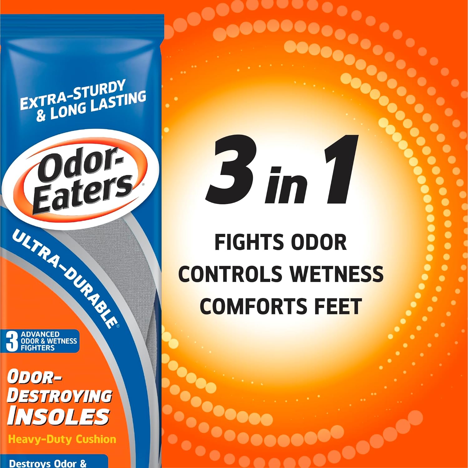 Odor-Eaters Blue Unisex Shoe Insoles, Control Odor and Wetness
