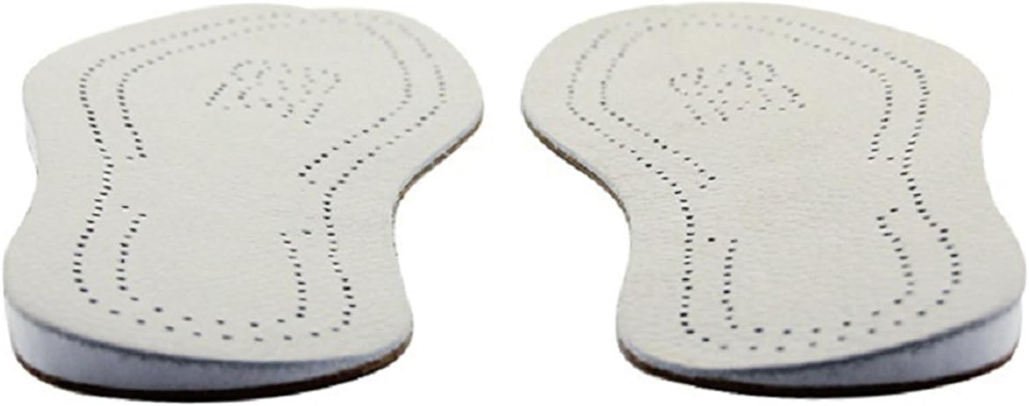 O/X Leg Orthopedic Insoles, 1 Pair Correcting Supination Insoles, Leather Wedges Shoe Inserts for Over Supination, Foot Alignment (Color : White/Supination, Size : 41-42)