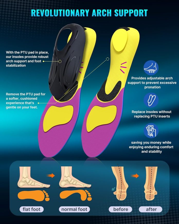 plantar fasciitis arch support insoles heavy duty arch support inserts for women men 220lbs heel arch ball of foot pain