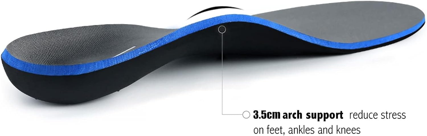 Plantar Fasciitis Insoles Arch Supports Orthotics Inserts Relieve Flat Feet, High Arch, Foot Pain Mens 10-10 1/2 | Womens 12-12 1/2