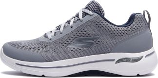 skechers mens gowalk arch fit athletic workout walking shoe with air cooled foam sneaker greynavy 12