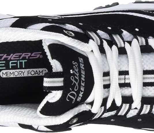 skechers womens dlites fresh start memory foam lace up sneaker fashion