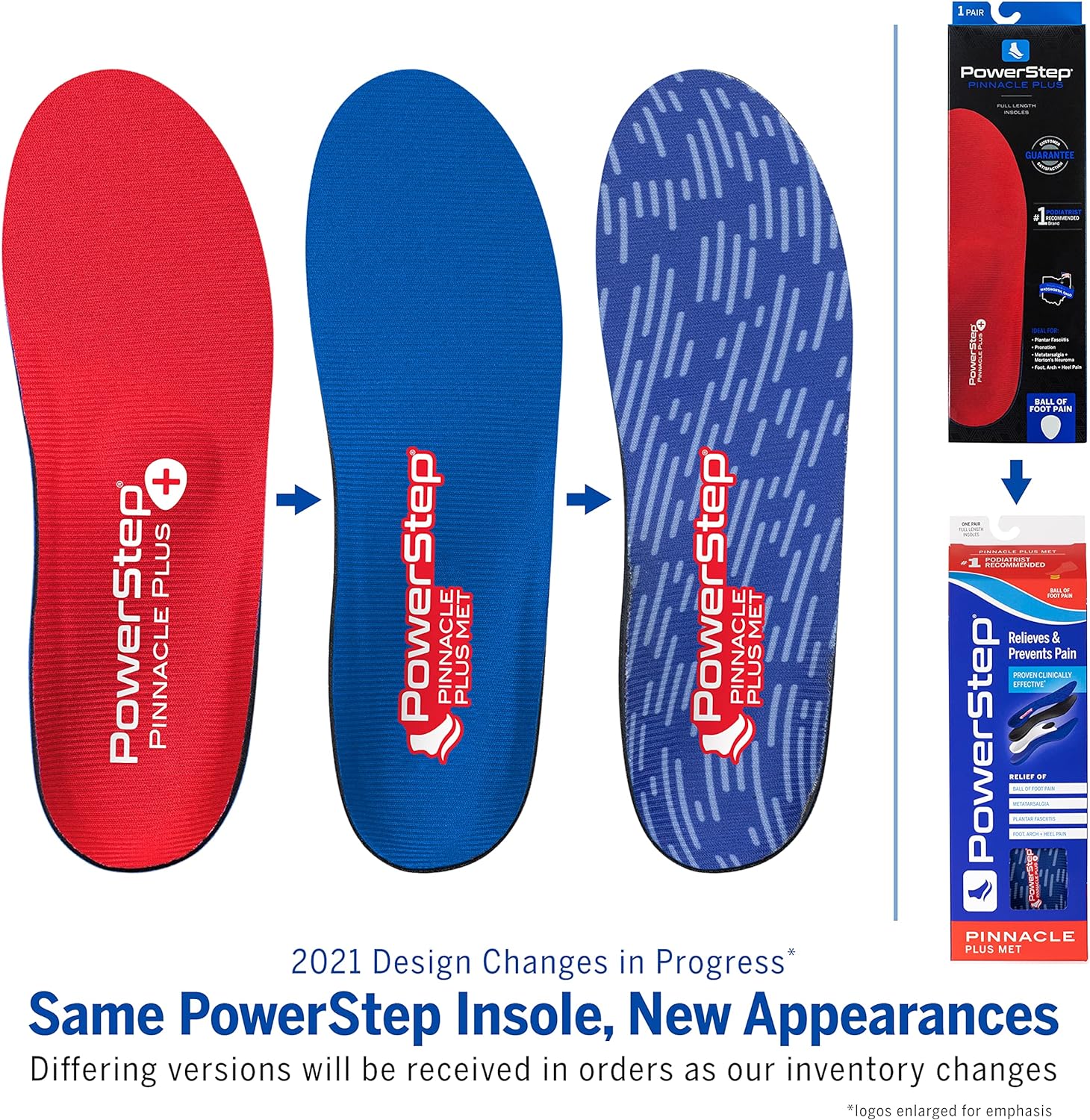 Powerstep Pinnacle Plus Ball of Foot Pain Relief Orthotics - Shoe Inserts for Metatarsalgia, Arch Support, and Mortons Neuroma Pain Relief - Shoe Insoles with Metatarsal Pad (M 5-5.5, F 7-7.5).