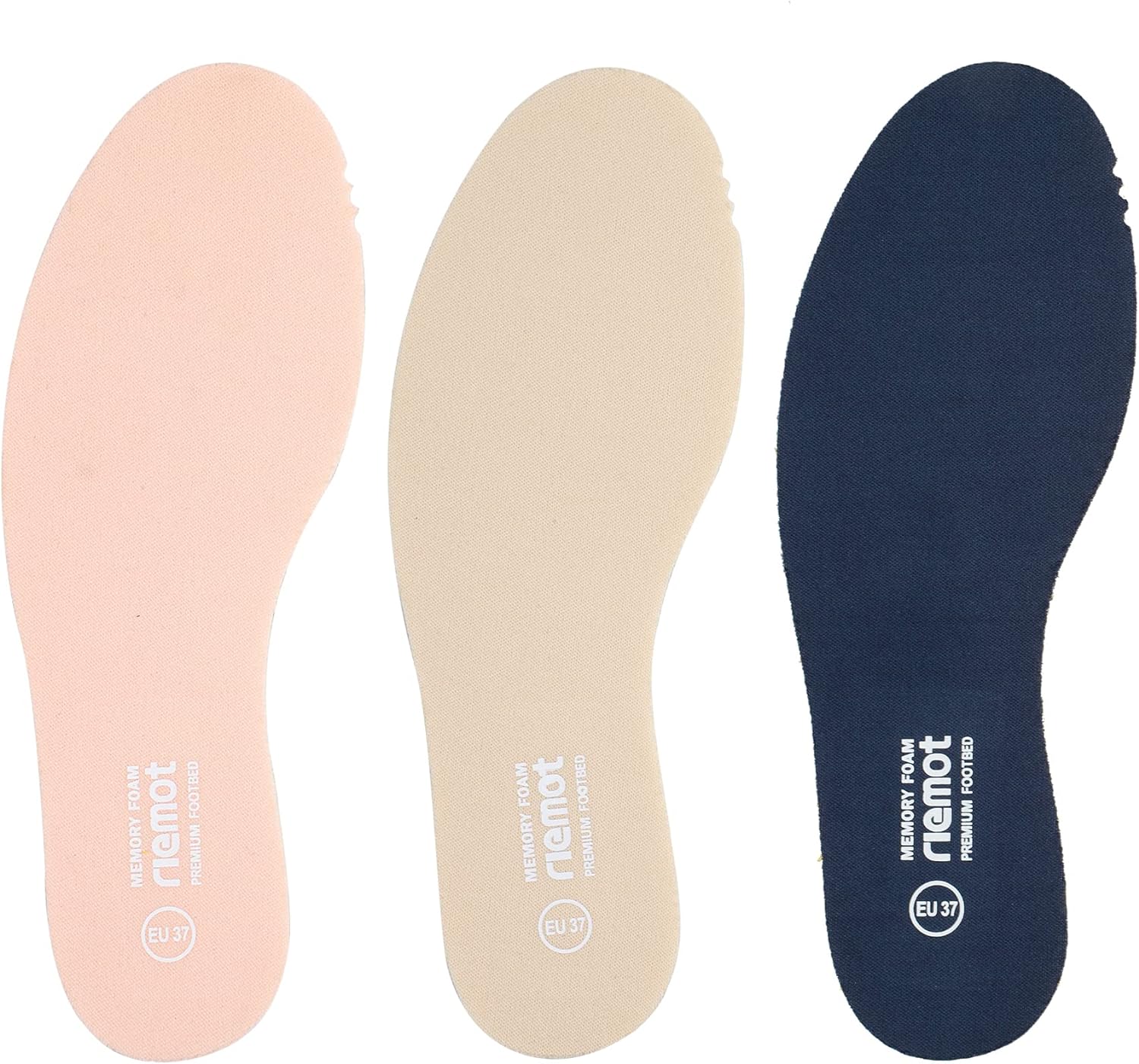 riemot Womens Memory Foam Insoles Super Soft Replacement Innersoles for Running Shoes Work Boots Comfort Cushioning Shoe Inserts Navy US 9 / EU 40