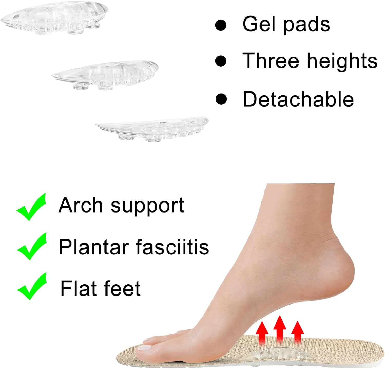 Supination Insoles for Men and Women-Orthotic Corrective Inserts，Adjustable Arch Support,Medial Lateral Heel Wedge Insoles for Overpronation,Plantar Fasciitis,Knee Pain,O/X Leg (10 in)