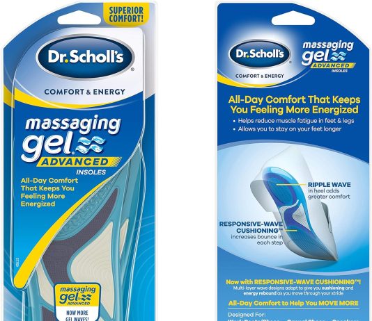 dr scholls massaging gel advanced insoles womens 6 10 2 pairs packaging may vary