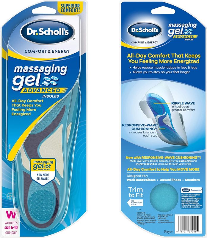 dr scholls massaging gel advanced insoles womens 6 10 2 pairs packaging may vary