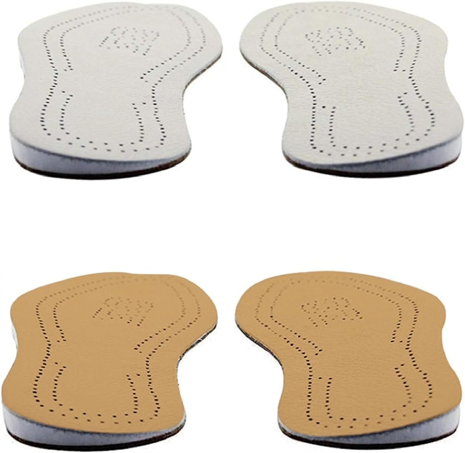 2 Pairs Leather O/X Leg Orthopedic Insoles Heel Inserts Lift Shoe Wedge Knee Pads Women and Men Corrective Pronation, Supination, Medial, Lateral (43-44)