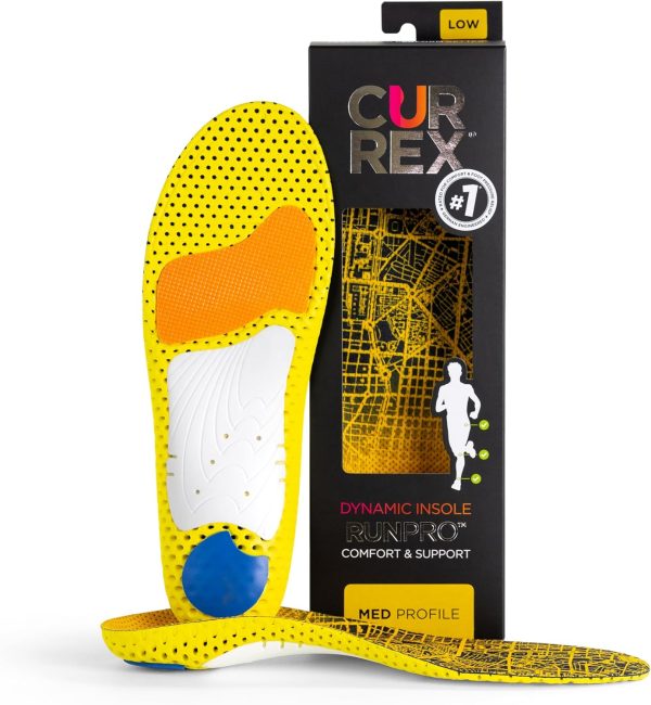 CURREX RunPro Insoles for Running Shoes – Arch Support Inserts to Help Reduce Fatigue, Prevent Injuries & Boost Performance – Medium Arch, Medium Size