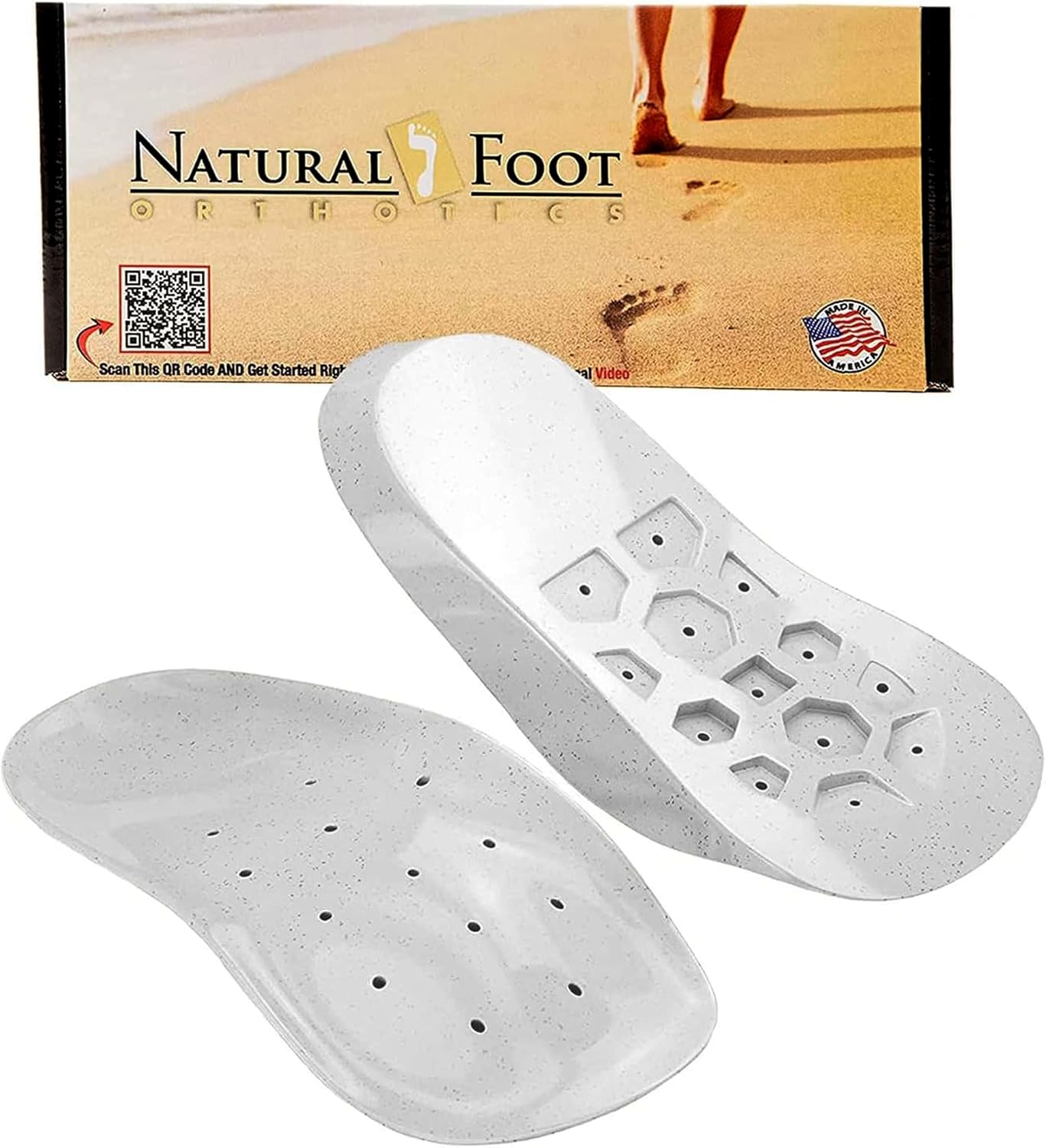 Natural Foot Orthotics. Podiatrist Designed for Medium Height Arches. Recommended for Plantar Fasciitis, Heel Spurs, Bunions, Neuromas,  Hammertoes. Intermediate Stabilizer Arch Supports Insoles