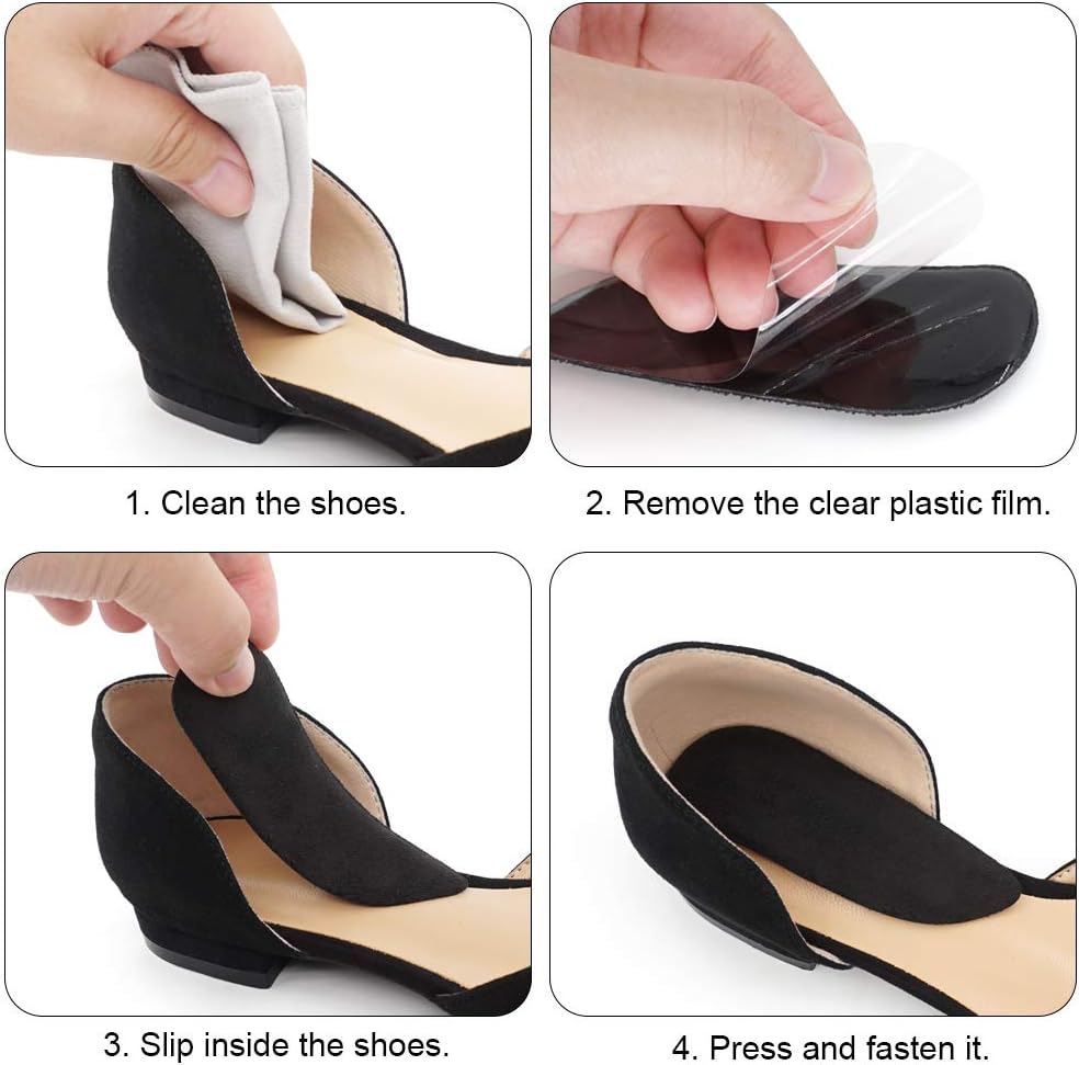 SQHT Orthotics Medial  Lateral Heel Wedge Silicone Insoles for Supination and Pronation, Corrective Adhesive Gel Shoe Inserts for Bow Legs, Foot Alignment, Knock Knee Pain (Transparent+Brown+Black)