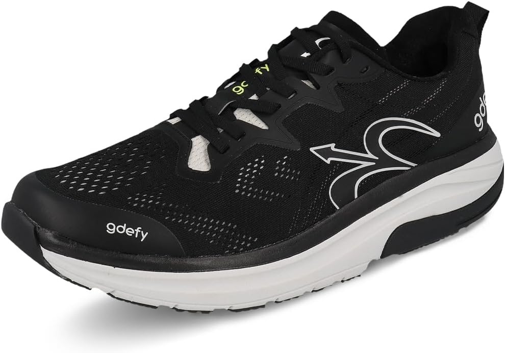 G-DEFY Lauff Men’s Supportive Running Shoe | VersoShock Technology for Pain Associated with Prolonged Standing or Walking | Arch Support | Diabetic Shoes | Wide Shoes | Free Custom Orthotic