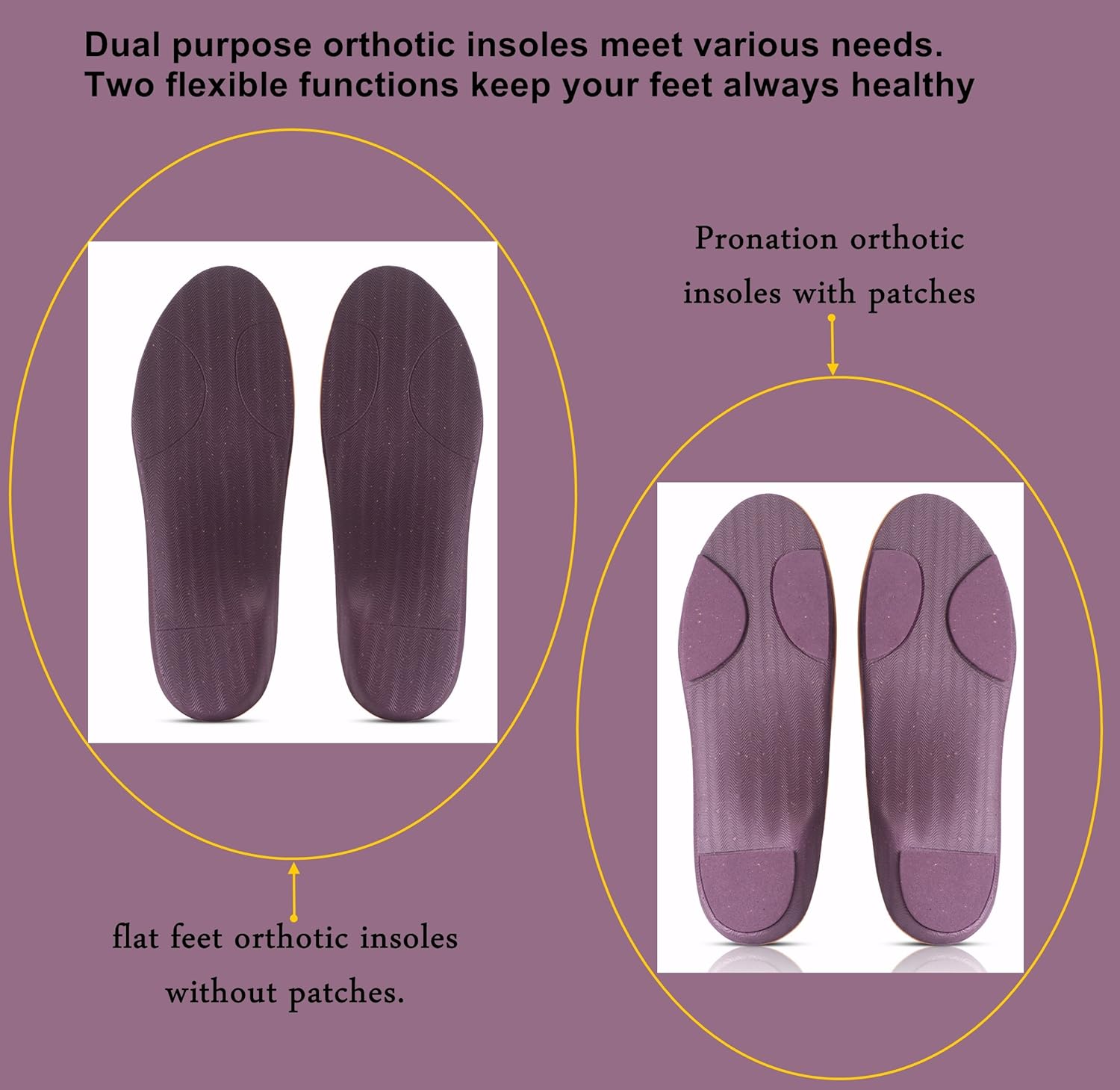 Orthotics Arch Support Shoes Insoles/Inserts for Pronation,Supination,Flat Feet,Plantar Fasciitis,Heel Pain,Foot Pain,Bunion for Men and Women (US Men(13-13.5)-12.20-310MM)