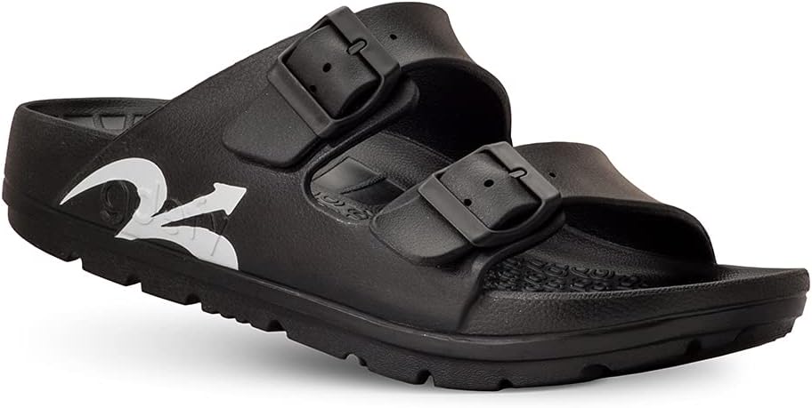 Gravity Defyer G-Defy Womens Wide Width Recovery Slides – Arch Support Sandals with Plantar Fasciitis Relief, Adjustable Double Buckle, and Thick Sole for Enhanced Comfort Post-Exercise