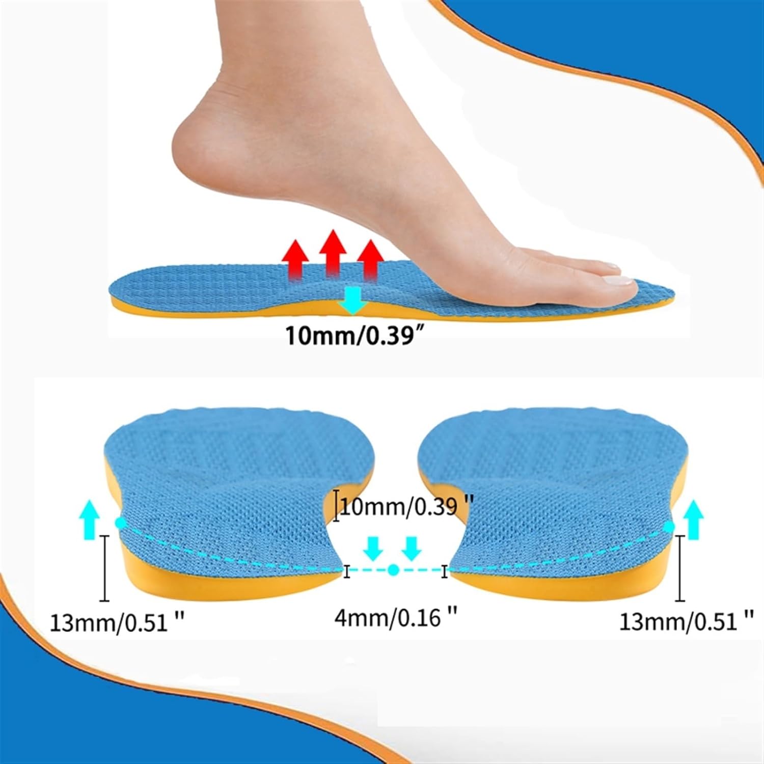 Supination Insoles Arch Support Inserts for Foot Alignment,Knee Pain,Bow Legs,Osteoarthritis (Color : Supination Insoles, Size : 43/44)
