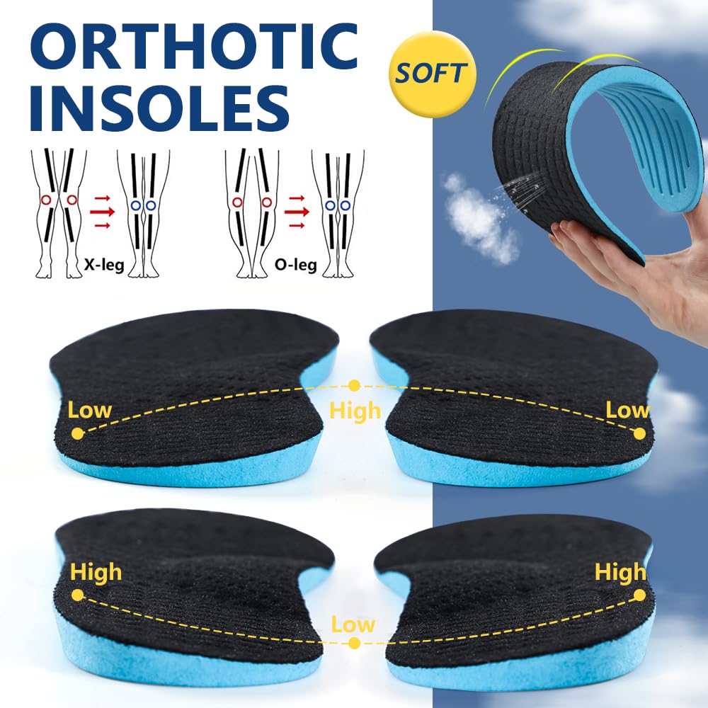 XINIFOOT Supination Correction Insoles for Men  Women, Plantar Fasciitis Orthotic Insoles for Rectify Flat Feet,O/X Type Legs,Bow Legs,Heel Pain (Color: Supination Insoles)