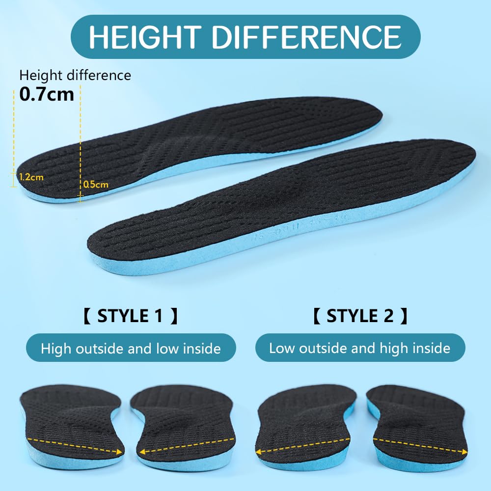 XINIFOOT Supination Correction Insoles for Men  Women, Plantar Fasciitis Orthotic Insoles for Rectify Flat Feet,O/X Type Legs,Bow Legs,Heel Pain (Color: Supination Insoles)