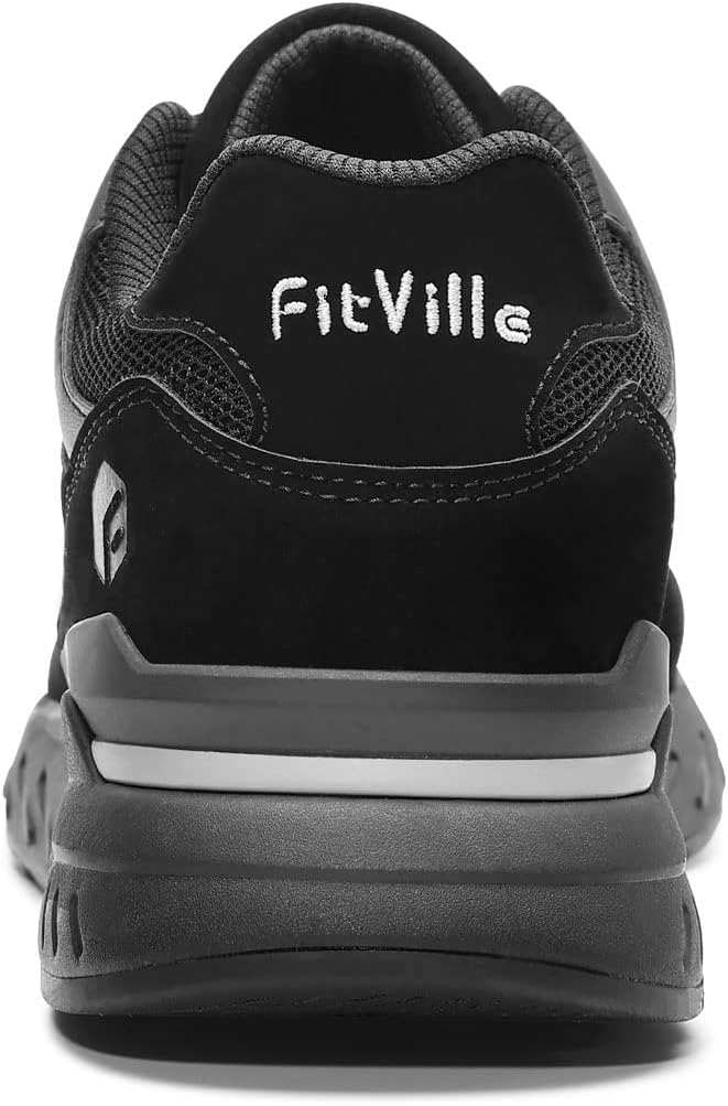 FitVille Womens Extra Wide Walking Shoes Wide Width Sneakers for Flat Foot Plantar Fasciitis Heel Pain Relief - Rebound Core