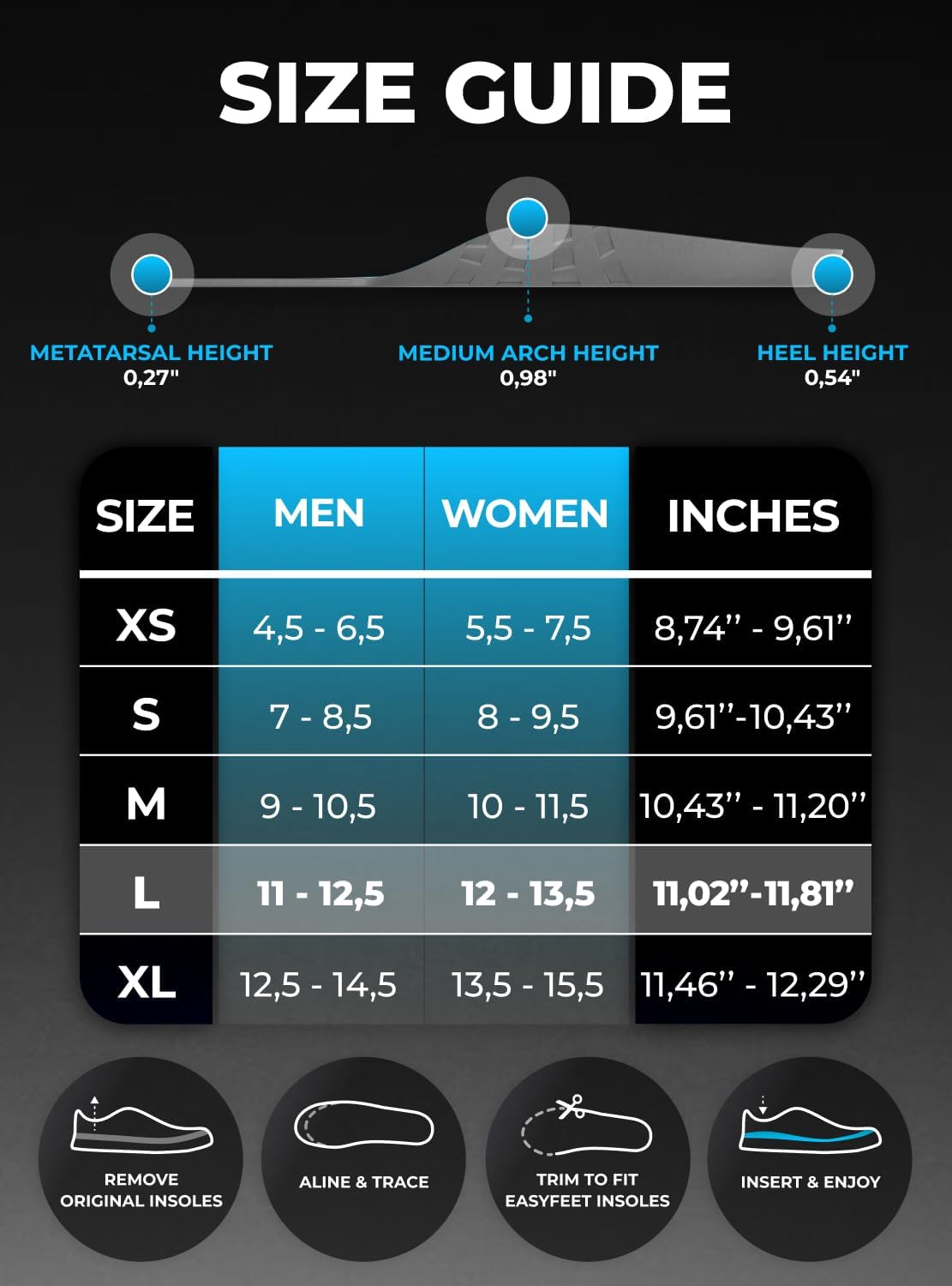 [New 2025] Orthotic Work Insoles - Work Boot Inserts for Standing All Day - Anti Fatigue Medium Arch Support Shoe Insoles Men Women Insert for Plantar Fasciitis - Flat Feet Leg Feet Pain Relief