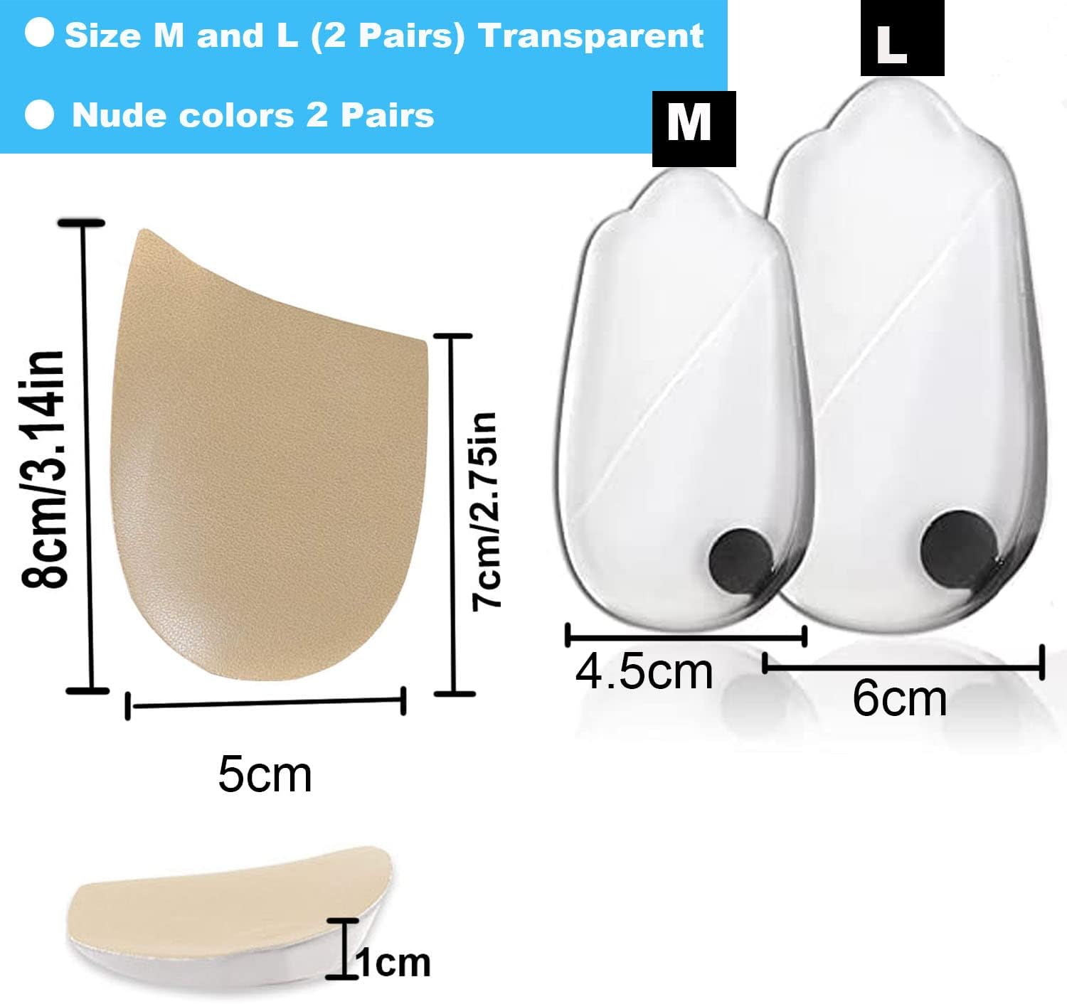 4 Pairs Medial Lateral Heel Corrective Insoles, Supination  Over-Pronation Leg Shoe Self-Adhesive Insert for O/X Type Legs Foot Alignment, Knee Pain, Bow Legs, Osteoarthritis