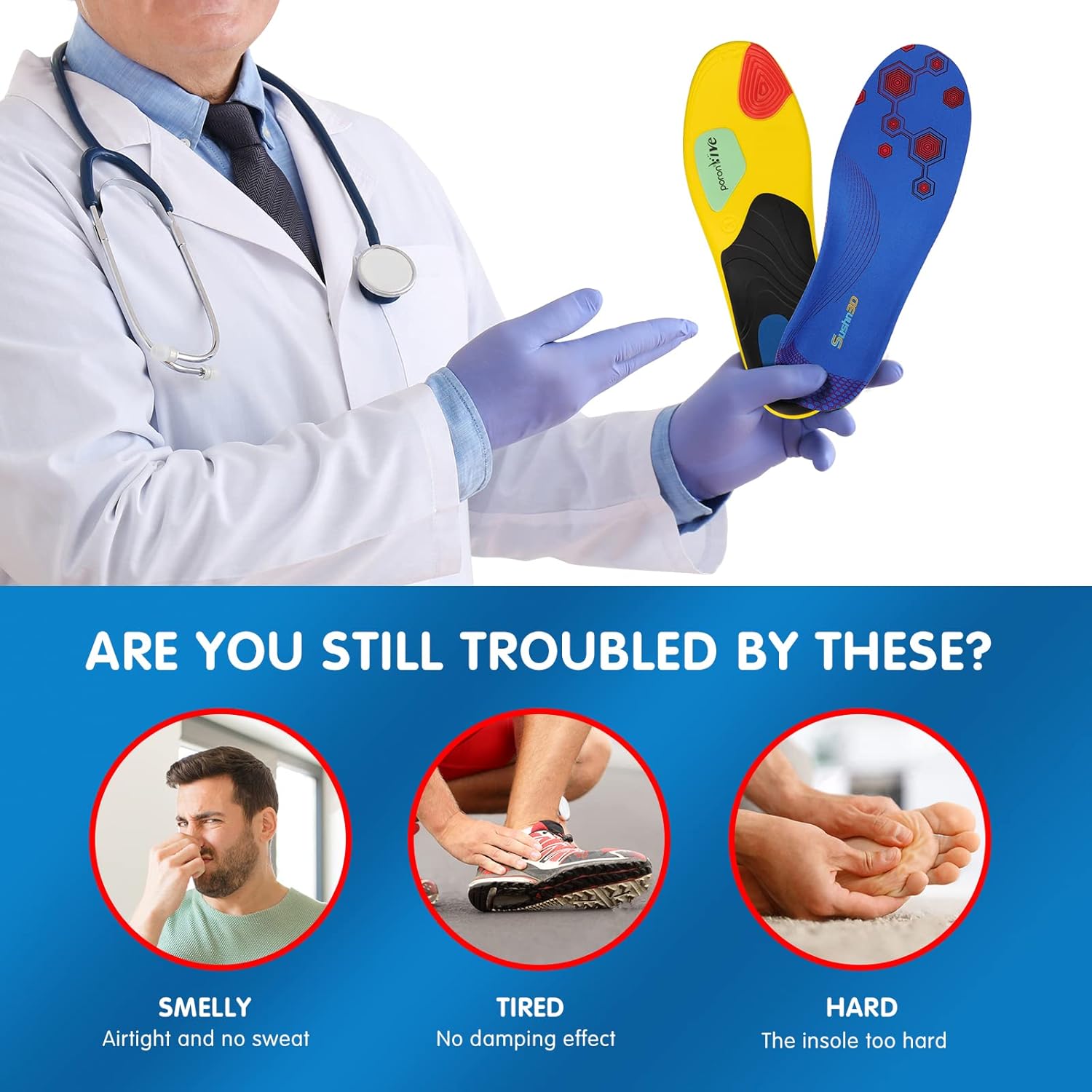 Plantar Fasciitis Insoles, Arch Support Insoles for Men Women, Running Athletic Gel Shoe Inserts Flat Feet Orthotic Insert for Foot Pain Relief, Men 8.5-10 / Women 10.5-12 Plantar Fasciitis Insoles, Arch Support Insoles for Men Women, Running Athletic Gel Shoe Inserts Flat Feet Orthotic Insert for Foot Pain Relief, Men 8.5-10 / Women 10.5-12
