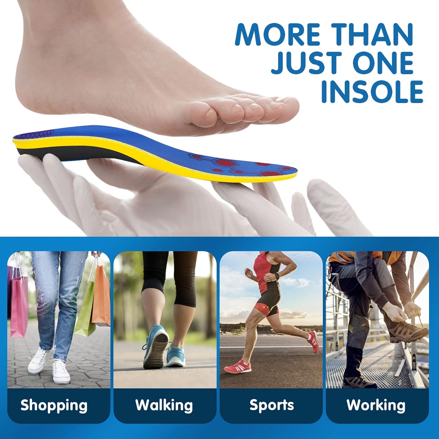 Plantar Fasciitis Insoles, Arch Support Insoles for Men Women, Running Athletic Gel Shoe Inserts Flat Feet Orthotic Insert for Foot Pain Relief, Men 8.5-10 / Women 10.5-12 Plantar Fasciitis Insoles, Arch Support Insoles for Men Women, Running Athletic Gel Shoe Inserts Flat Feet Orthotic Insert for Foot Pain Relief, Men 8.5-10 / Women 10.5-12