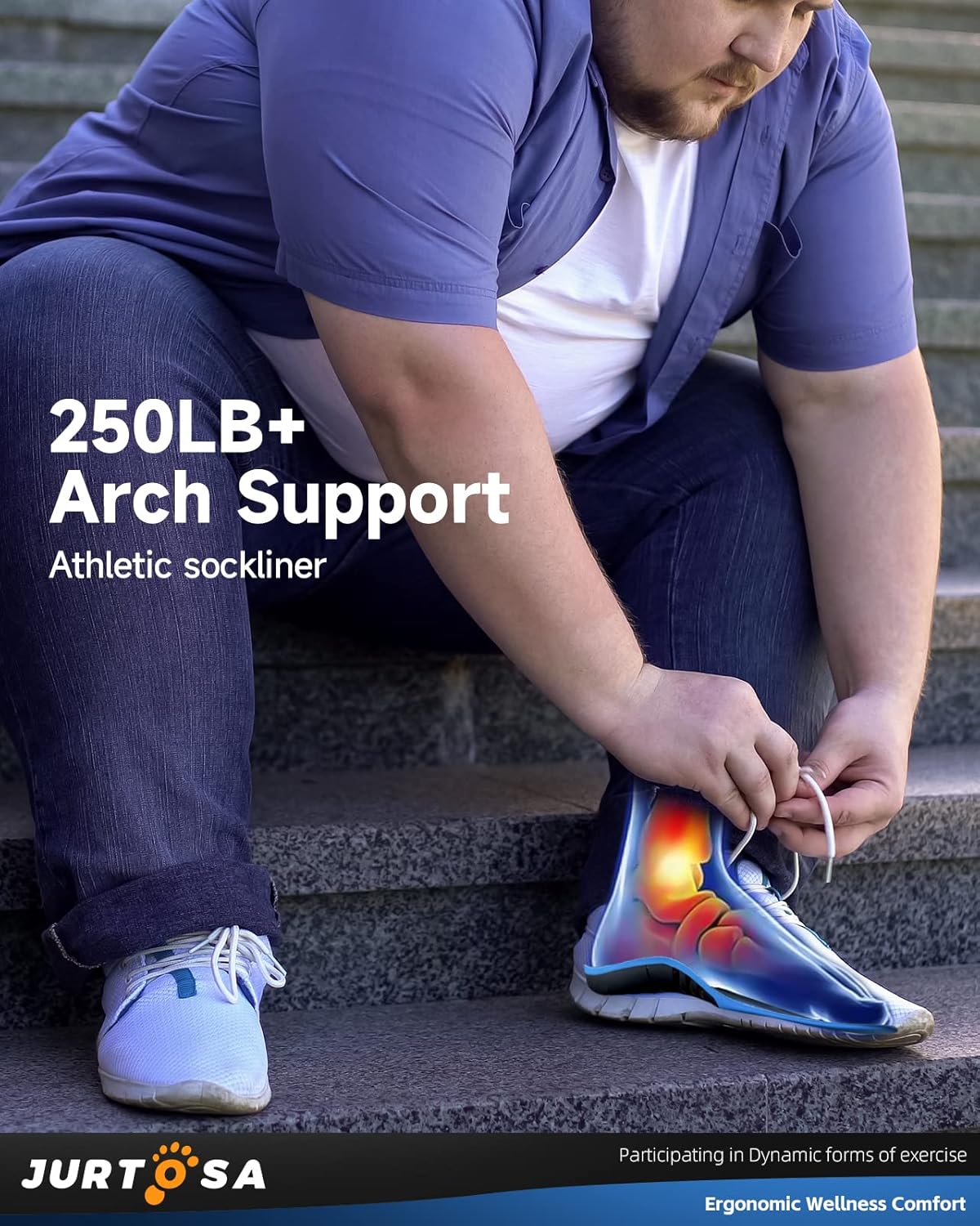 Plantar Fasciitis Insoles, Professional Pain Release Insoles, 250LB+ Dynamic Support Flat Feet Release Inserts for Long Time Walking Fathers Day Gift