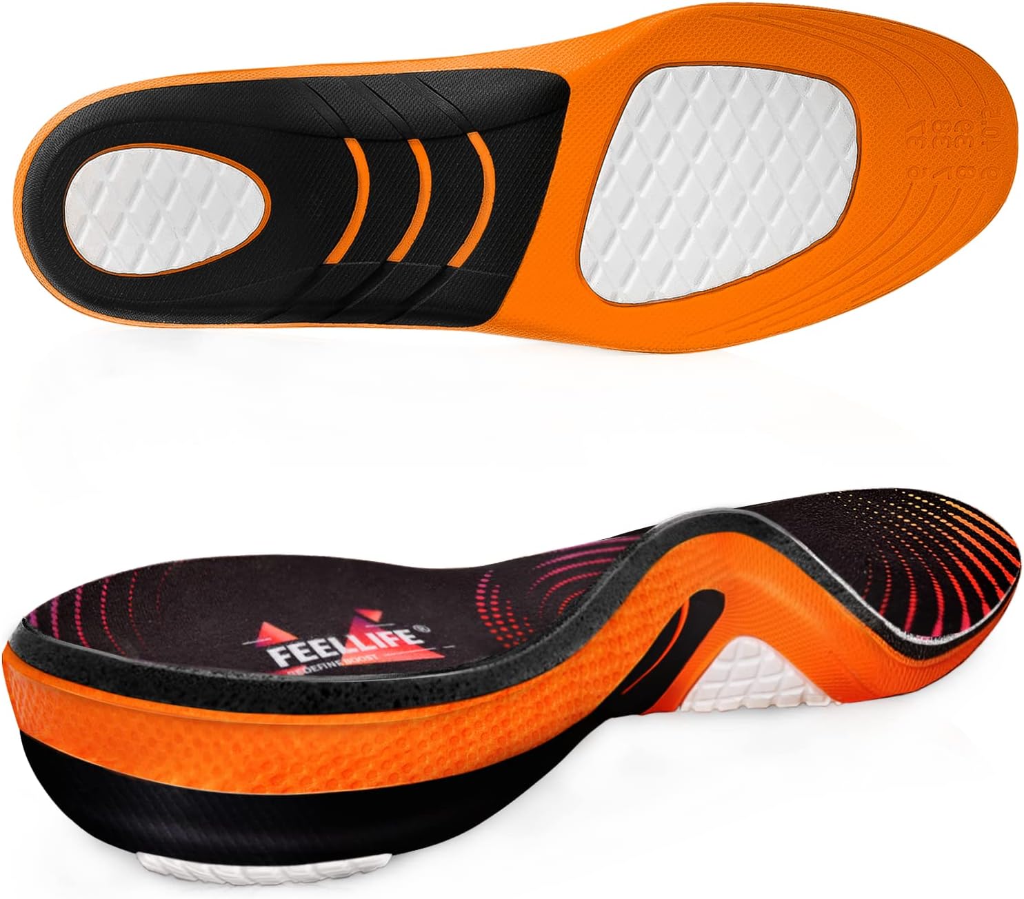 Plantar Fasciitis Relief Shoe Insoles [1-Pair], Arch Support Insoles, Running Athletic Gel Shoe Inserts, Orthotic Insoles for Arch Pain [Trim to Fit: Men 4-7/Women 5-8]