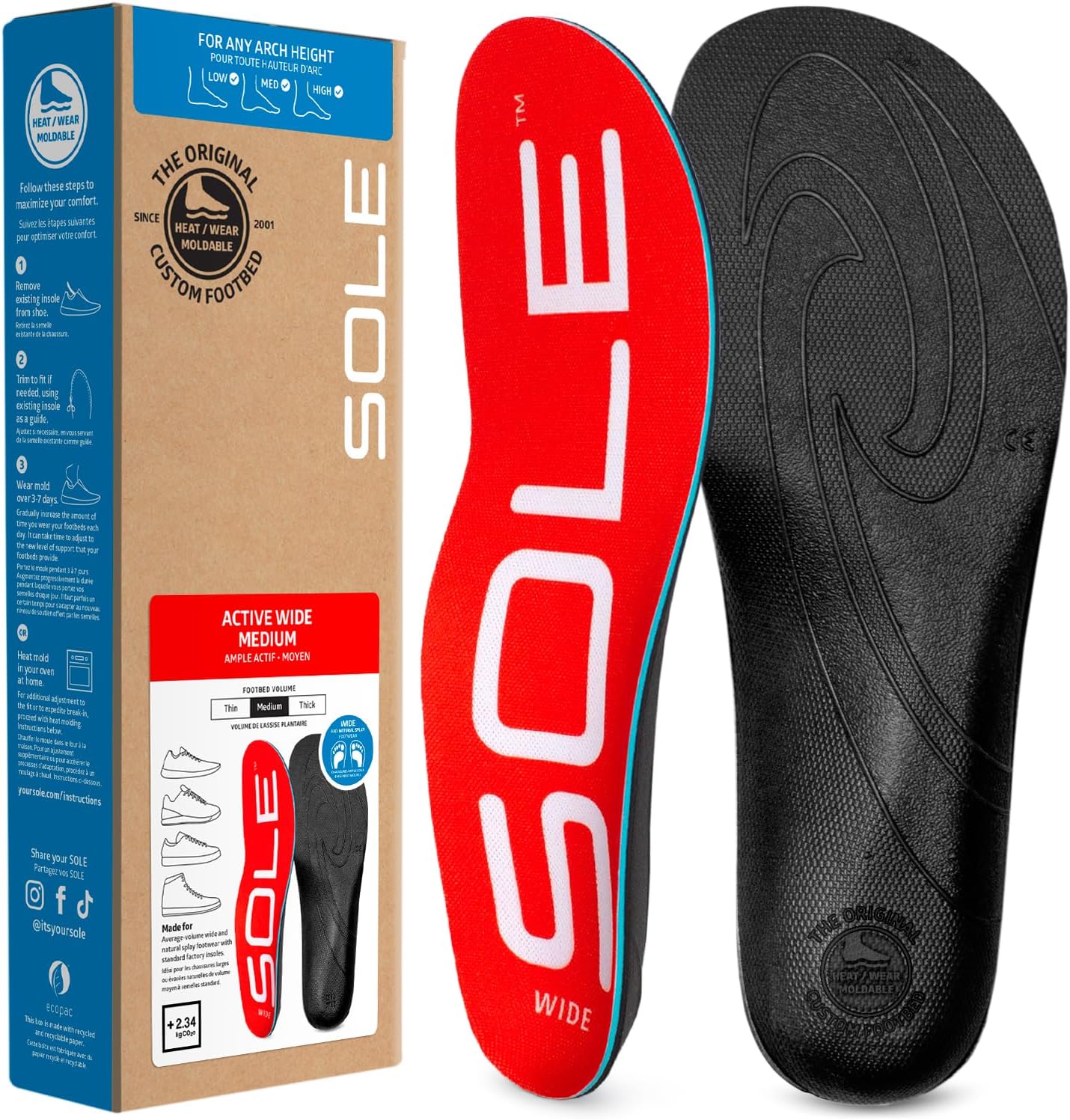 SOLE Active Medium + Met Pad Insoles - Orthotic Arch Support Inserts + Metatarsal Pads for Metatarsalgia  Neuroma Relief - Mens 10/Womens 12, 1 Pair SOLE Active Medium + Met Pad Insoles - Orthotic Arch Support Inserts + Metatarsal Pads for Metatarsalgia  Neuroma Relief - Mens 10/Womens 12, 1 Pair