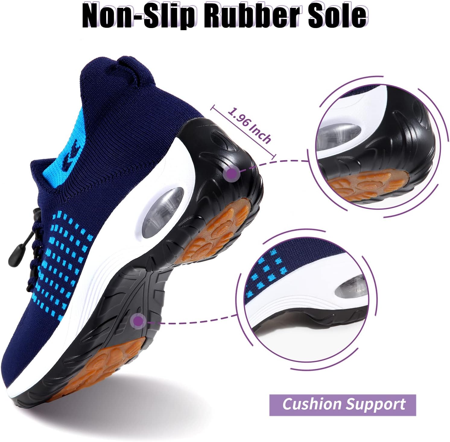 STUNAHOME Orthopedic Sneakers Breathable Women Walking Shoes Slip on Trainers Womens Comfortable Casual Ladies Athletic Shoe Thick Bottom