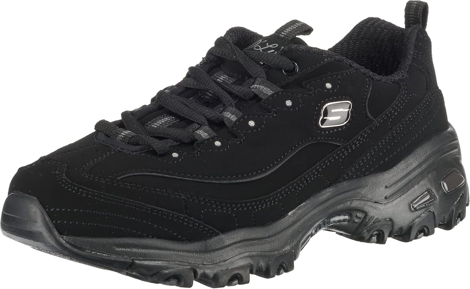 Skechers Sport Womens DLites-Play On Memory Foam Lace-up Sneaker