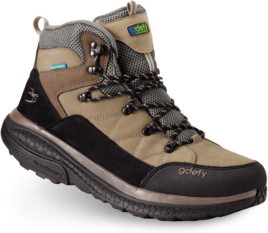 Gravity Defyer G-DEFY Sierra Waterproof Men’s Hiking Boot | VersoShock Technology for Pain Associated with Walking | Prolonged Standing | Arch Support | Free Custom Orthotic Gravity Defyer G-DEFY Sierra Waterproof Men’s Hiking Boot | VersoShock Technology for Pain Associated with Walking | Prolonged Standing | Arch Support | Free Custom Orthotic