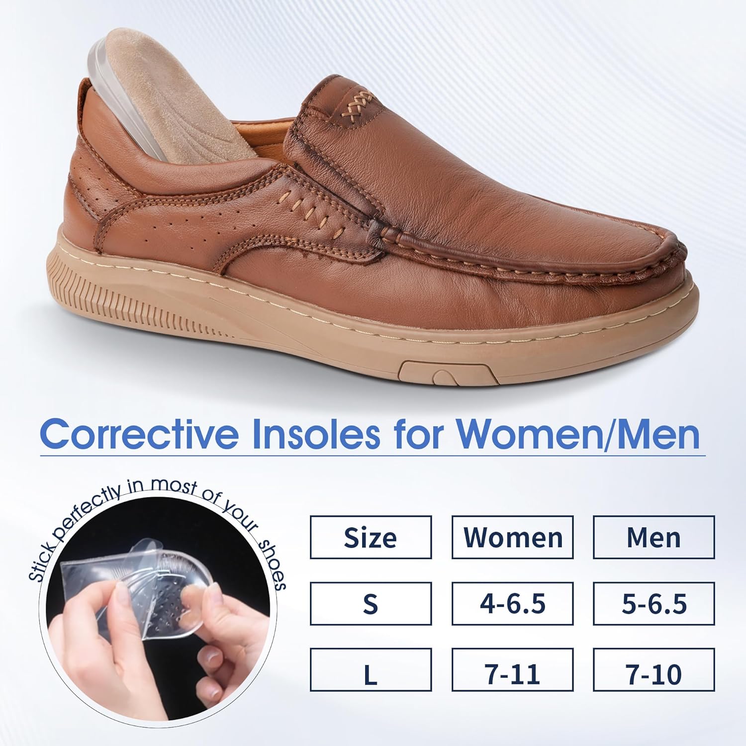 Adjustable Heel Wedge Inserts Layers for Supination Pronation Correction, Medial Lateral Heel Insoles for Knee Pain, Foot Alignment, Bow Legs, Men, Women (Transparent, Large) Adjustable Heel Wedge Inserts Layers for Supination Pronation Correction, Medial Lateral Heel Insoles for Knee Pain, Foot Alignment, Bow Legs, Men, Women (Transparent, Large)