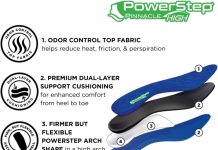 PowerStep Pinnacle High Arch Orthotics Insoles, High Arch Pain Relief, Plantar Fasciitis Relief, Supination, Supports Foot, Arch & Heel Pain, Made in The USA